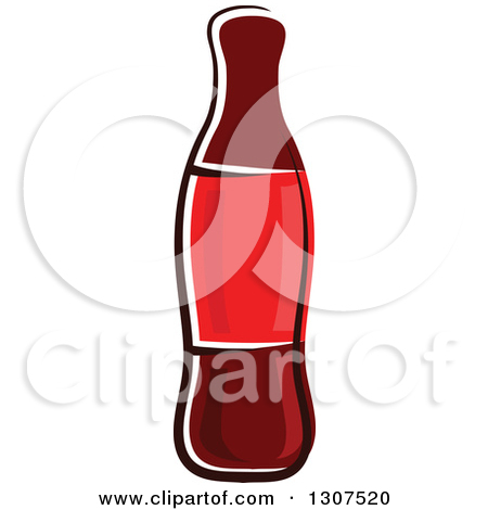 Clipart Of A Black And White Sketched Soda And Glass   Royalty Free