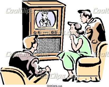 Family Watching Tv Clipart Family Watching Television Coolclips