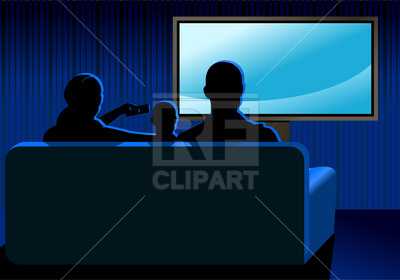 Family Watching Tv Show Download Royalty Free Vector Clipart  Eps