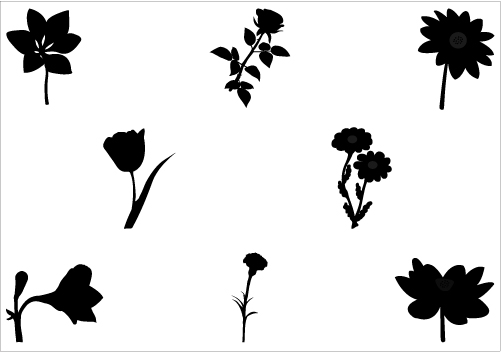 Flower Silhouette Vector Graphics Pack   Silhouette Clip Artsilhouette