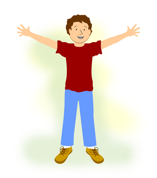 Happy Boy With Outstretched Arms   Free Art Images For Christians