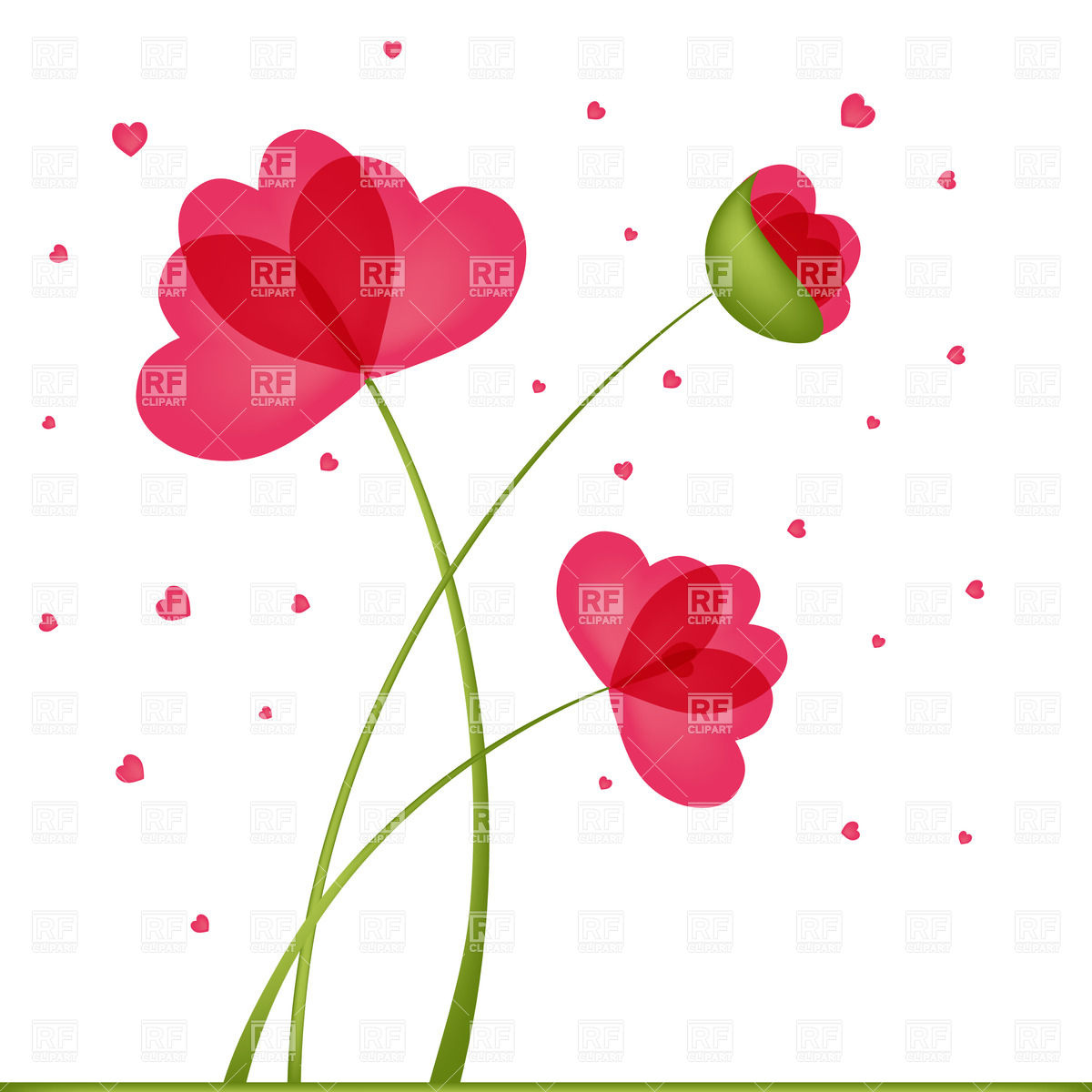 Heart Shaped Red Flowers Download Royalty Free Vector Clipart  Eps