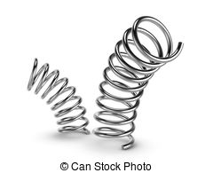 Metal Spring On White Background   Three Dimensional