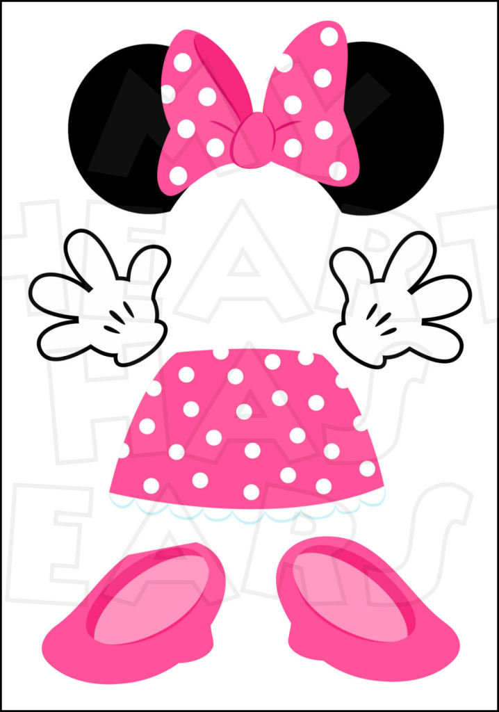 Minnie Mouse Pink Body Parts For State Room Disney Cruise Door Instant