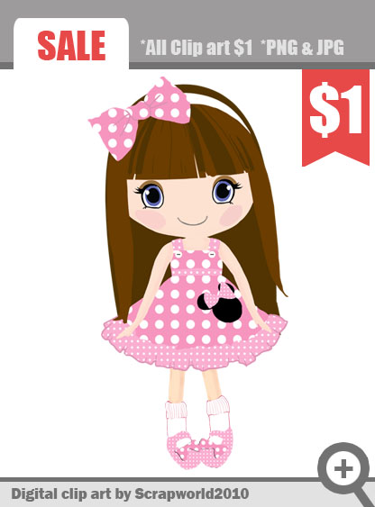Minnie Mouse Pink Dress Clipart Minnie Mouse Girl Doll Dots