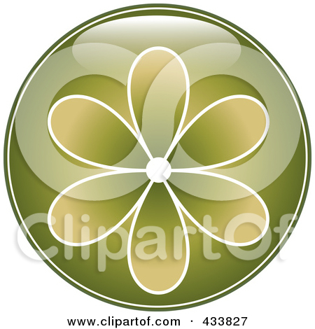 Royalty Free  Rf  Clipart Illustration Of A Shiny Round Green Flower