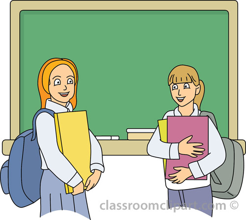 School   Two Students At School 28   Classroom Clipart