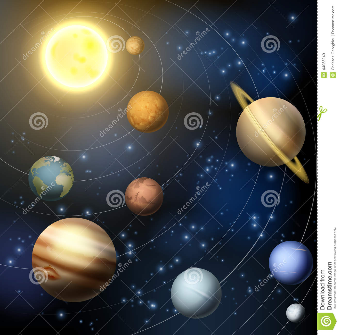 Solar System Planets Illustration Stock Vector   Image  44055349