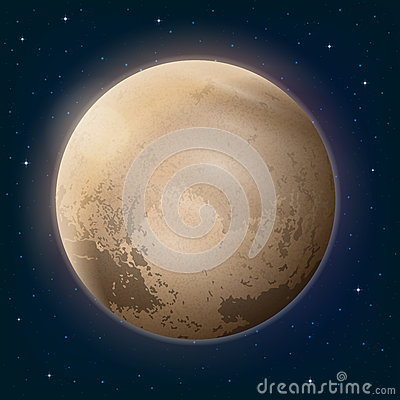 Space Background Realistic Dwarf Planet Pluto And Stars  Elements Of