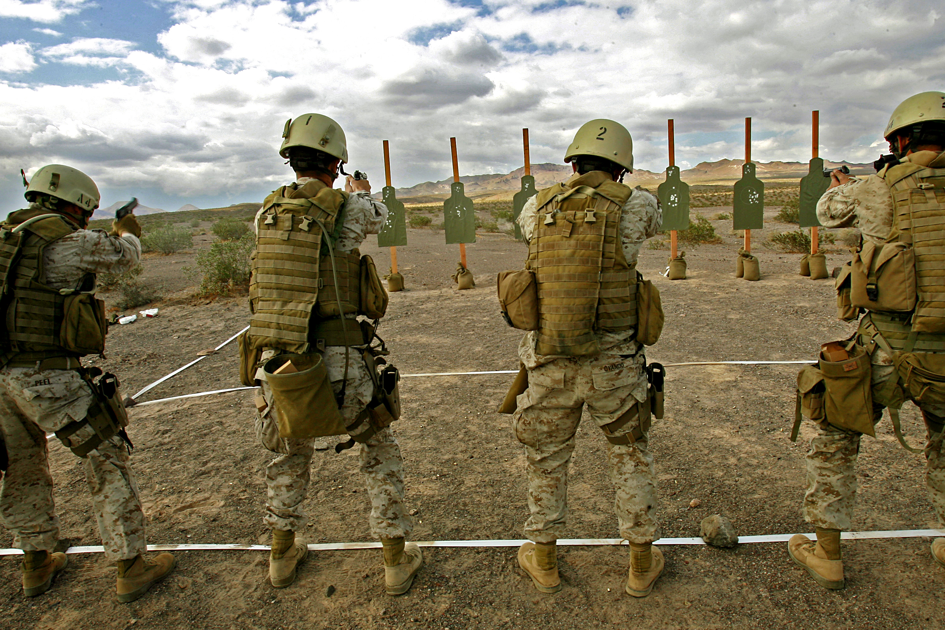 Stock Photo Of American Soldiers Marines Shooting At Targets   Acclaim