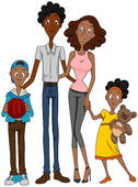 African American Family   Clipart Graphic