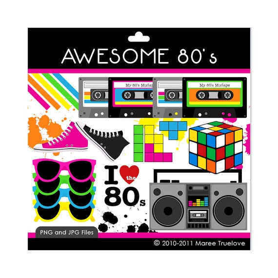 Awesome 80 S Clipart   Digital Clip Art Graphics For Personal Or