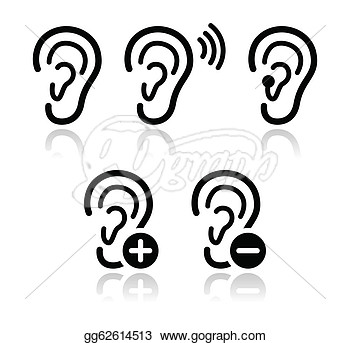 Black Icons   Sound Implant Ear Deaf  Clipart Drawing Gg62614513