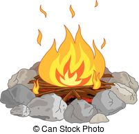 Campfire   Illustration Of Flame Into Fire Pit