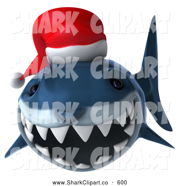 Christmas Shark Wearing A Santa Hat Shark Clip Art Julos