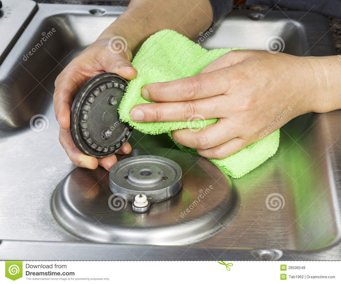 Clean Gas Stove Top And Burner Covers Royalty Free Stock Photos    