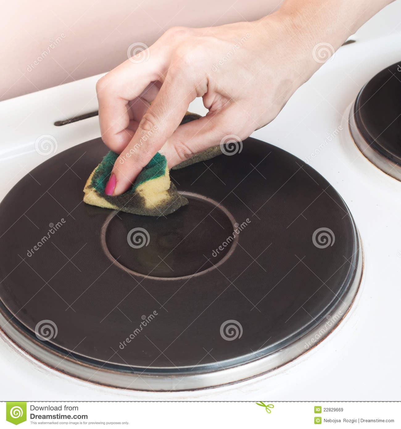 Cleaning Electric Stove Royalty Free Stock Images   Image  22829669