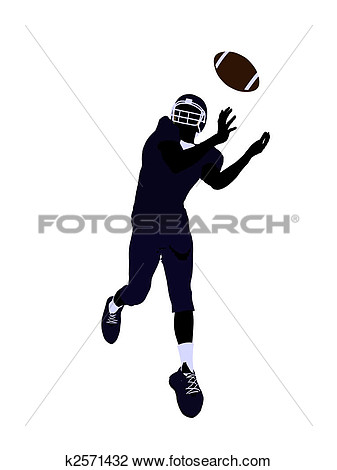 Clip Art   Male Football Player Illustration Silhouette  Fotosearch