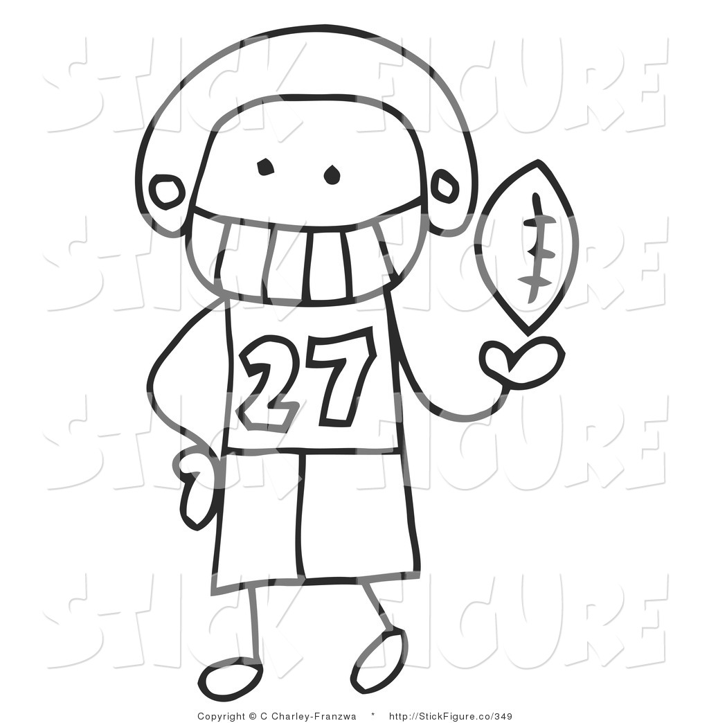 Clip Art Of A Male Stick Figure Football Player By C Charley Franzwa