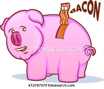 Clip Art Of Bacon Pig Cartoon K12187079   Search Clipart Illustration