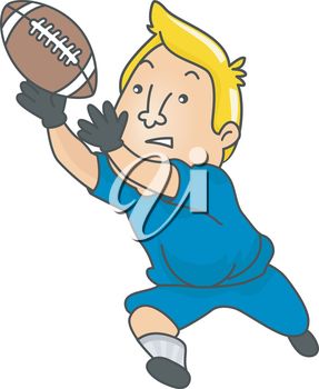 Clipart Illustration Of Male Football Player Catching A Football
