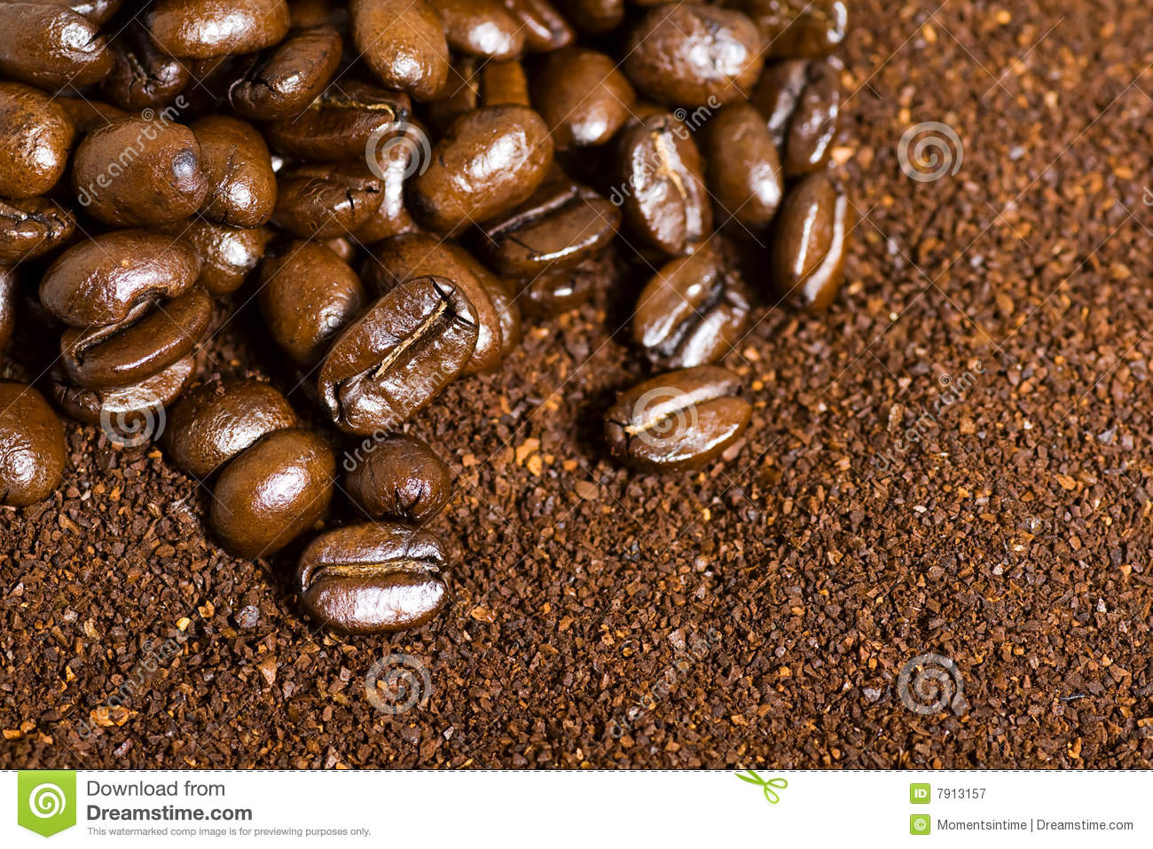 Coffee Bean And Grounds Background Royalty Free Stock Photography