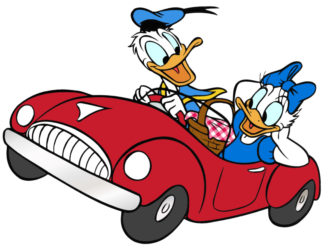 Disney S Daisy   Donald Duck Driving Car Clipart Image     Disney    