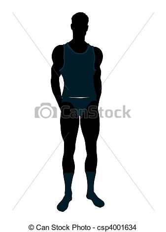 Drawing Of Male Underwear Model Silhouette   Male Model Wearing