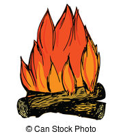 Illustration Of Campfire   Hand Drawn Cartoon Sketch