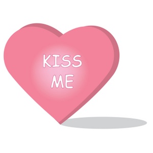 Kiss Clipart Image  Heart Shaped Valentine S Candy That Says Kiss Me