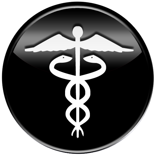 Medical Symbol Caduceus Black Button Clipart Image   Ipharmd Net