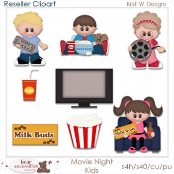 Outdoor Movie Night Clipart Movie Night Kids By Kristi W