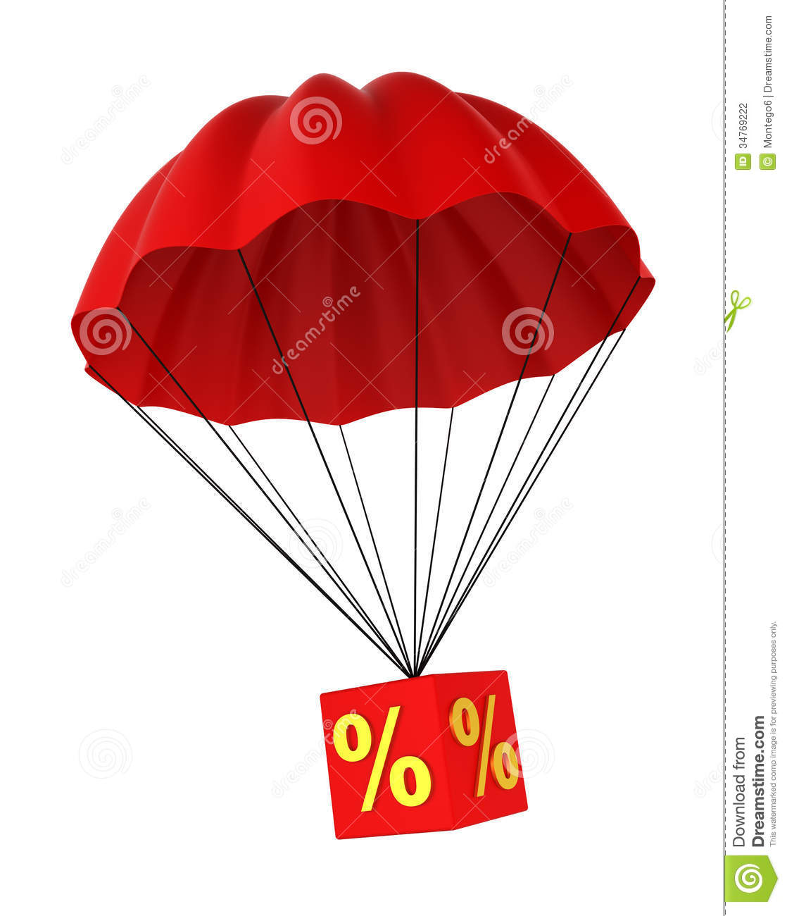 Parachute Clipart Parachute With A Discount Sign