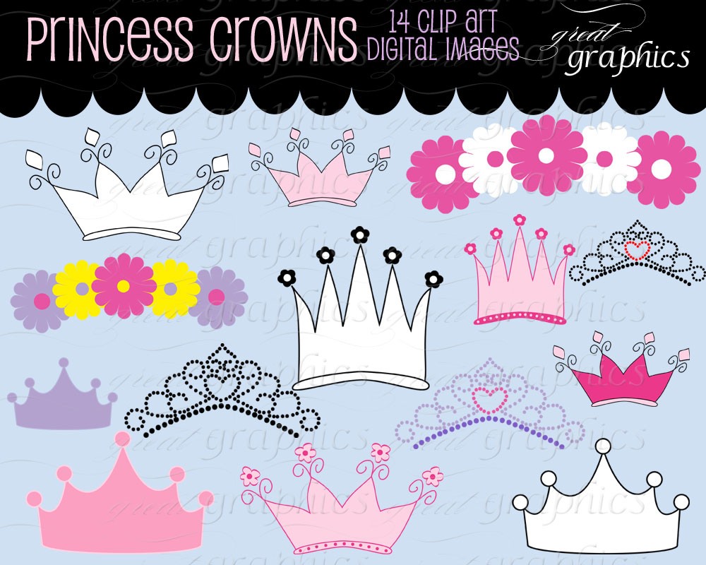 Princess Crown Clipart Princess Party Digital By Greatgraphics