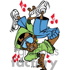 Royalty Free Cartoon Hip Hop Dancer Character Clipart Image Picture
