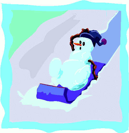 Snowman On Sled 3 Clipart Clip Art