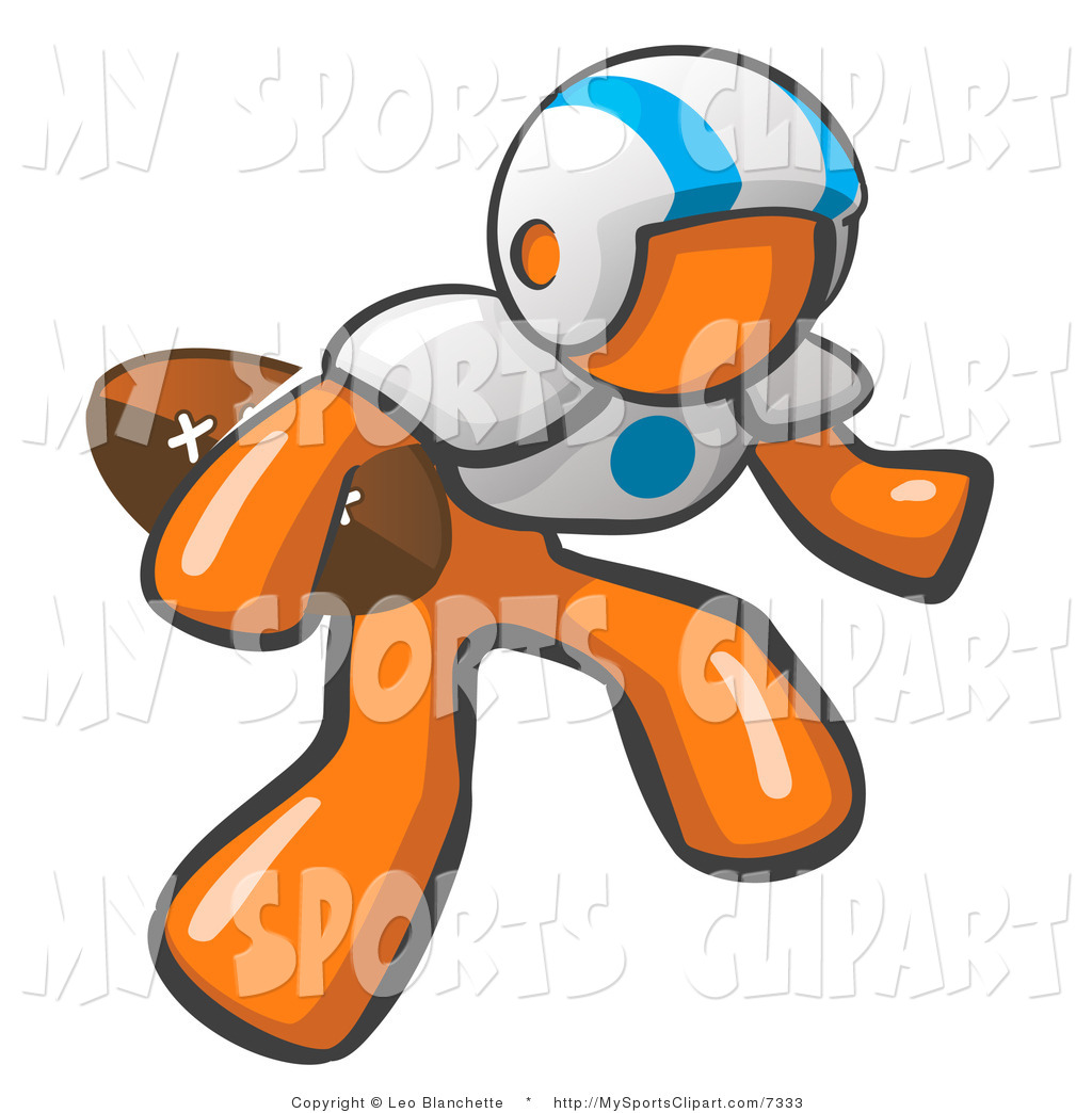 Sports Clip Art Of A Orange Football Player