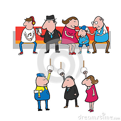 Stock Vector  People In Subway Cartoon