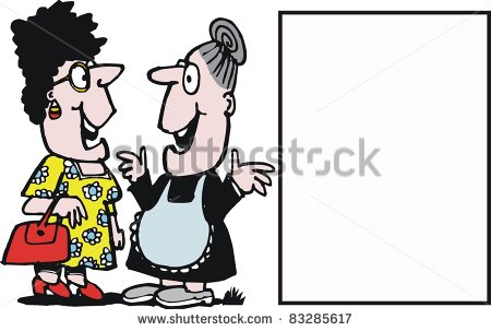 Vector Cartoon Of Two Old Ladies Gossiping    Stock Vector