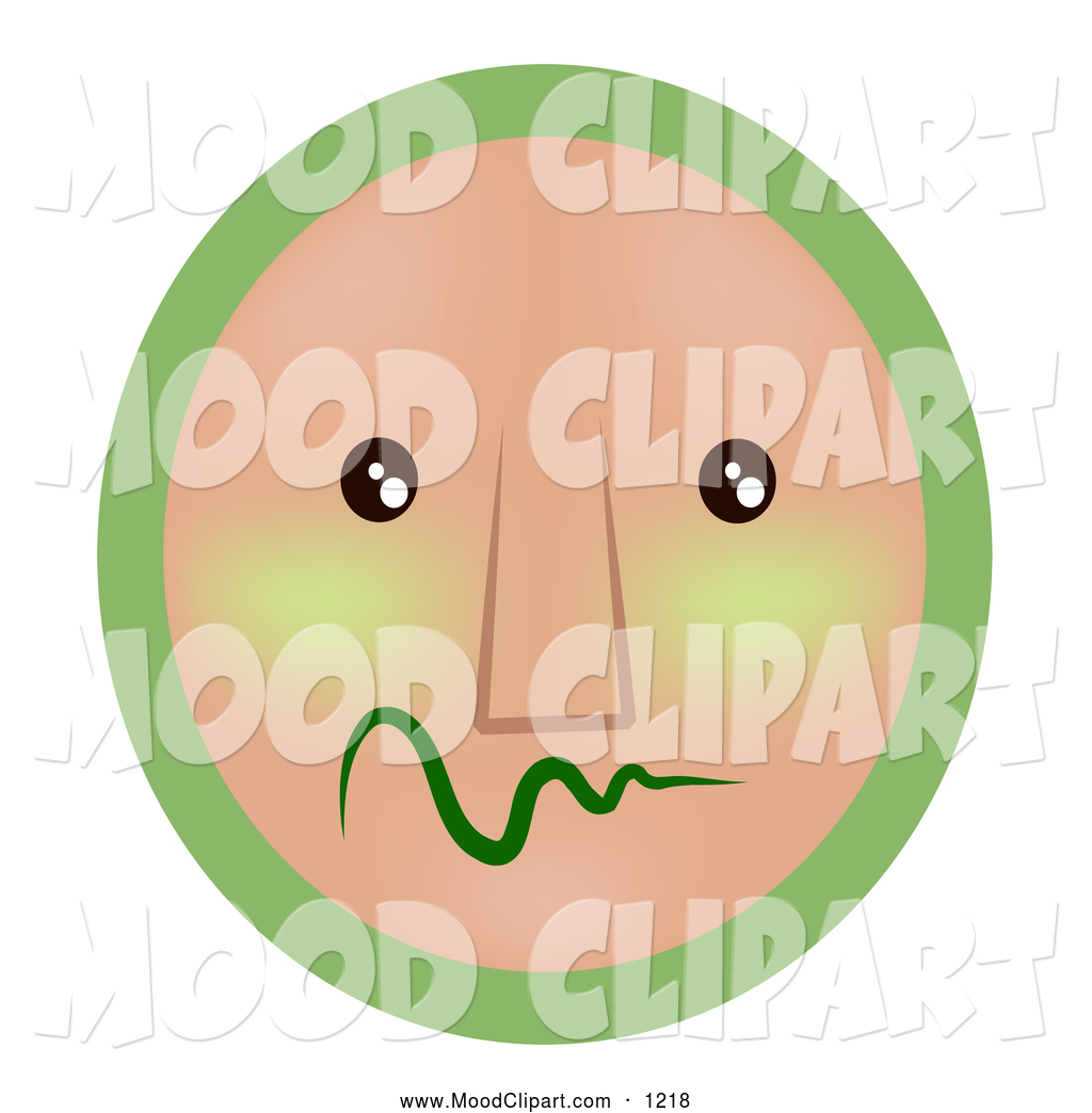 And Very Shy Green And Tan Smiley Face Worrying By Atstockillustration