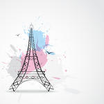 Bonjour Paris Text Mit Tower Eiffel Und Romantische Postkarte Aus    