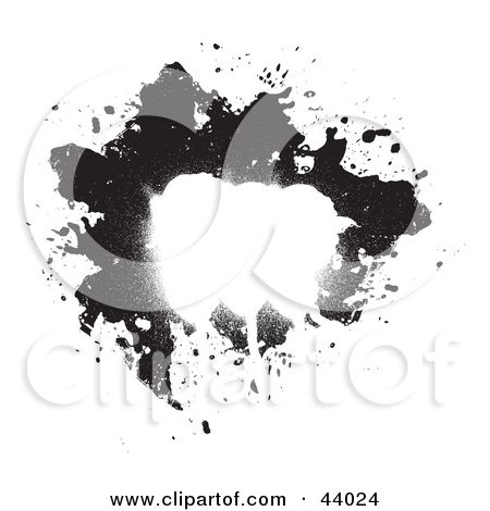 Clipart Illustration Of Black Grunge Around A White Text Box By Arena