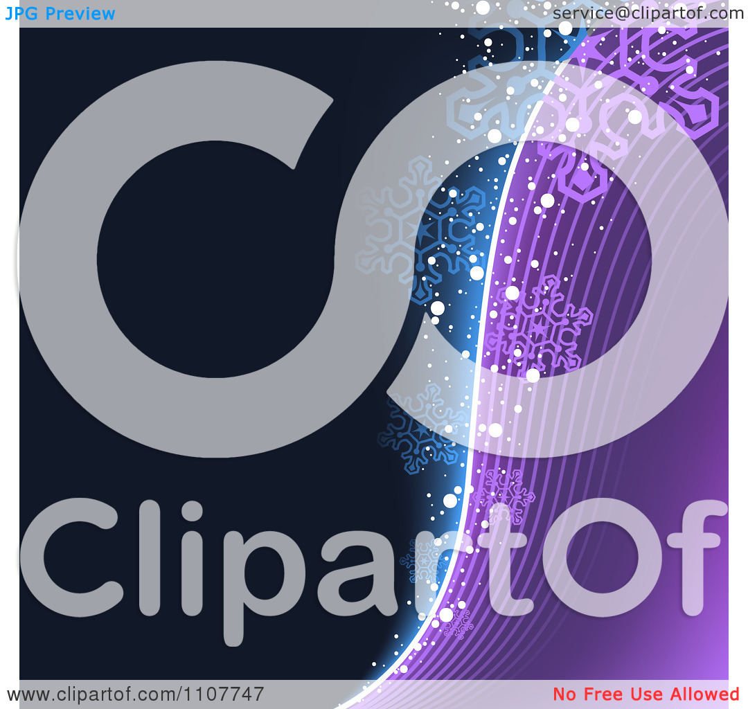 Clipart Purple And Blue Snowflake Wave Background   Royalty Free