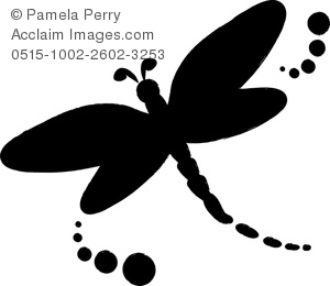 Dragonfly Silhouette   Royalty Free Clip Art Illustration