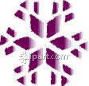 Geometric Purple Snowflake   Royalty Free Clipart Picture