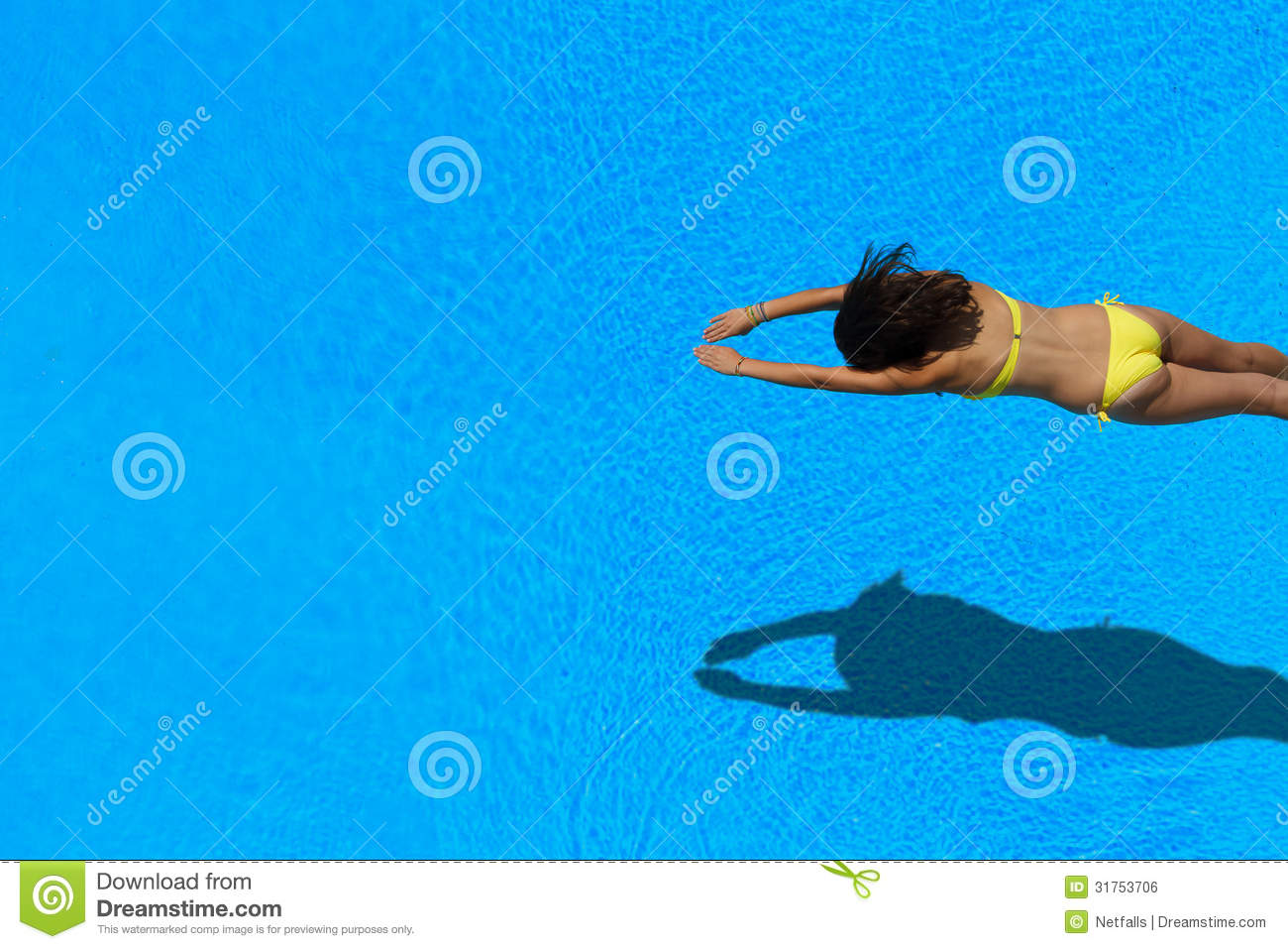 Girl Diving In The Swimming Pool Royalty Free Stock Image   Image    