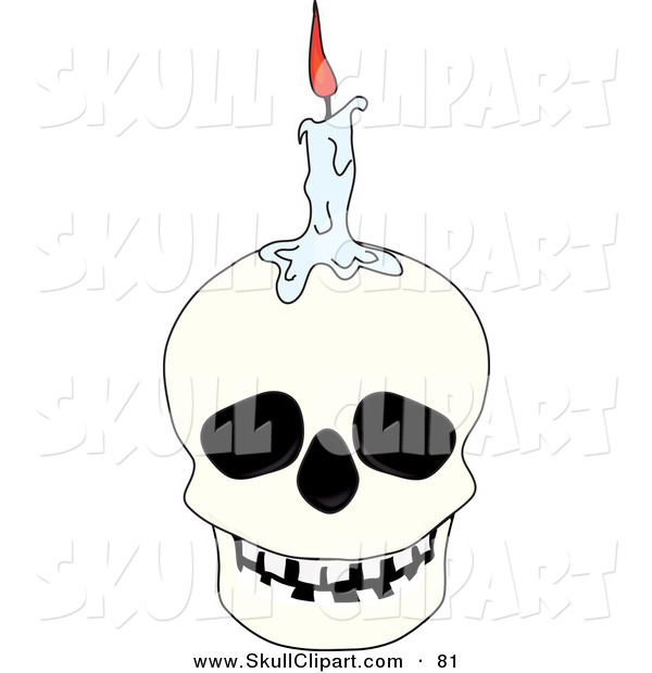 Halloween Candle On Top Of A White Human Skullmelting Halloween Candle    