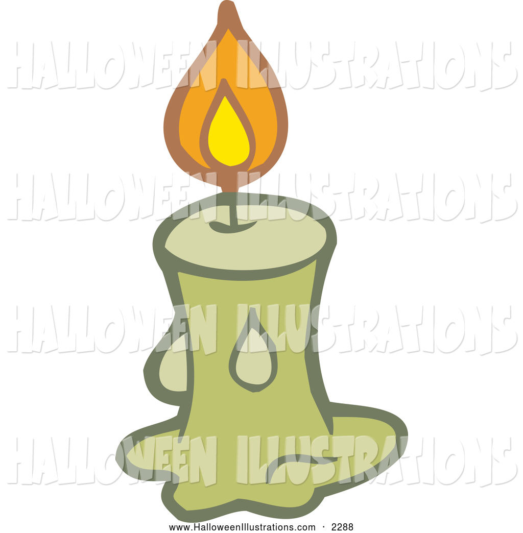     Halloween Clip Art Of A Melting Green Candle On Halloween By Visekart