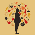 Harmful Products Of Food Around Fat Man
