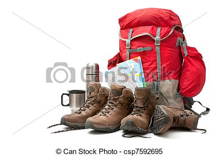Hiking Equipment  Concept For Family Hiking